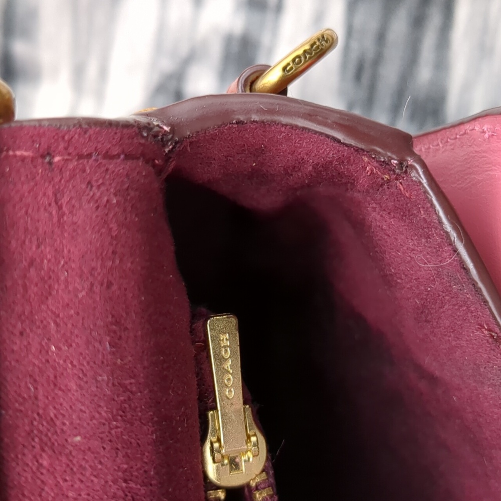 Coach Hutton Shoulder Bag Color Block Canvas & Leather - Picture 14 of 15